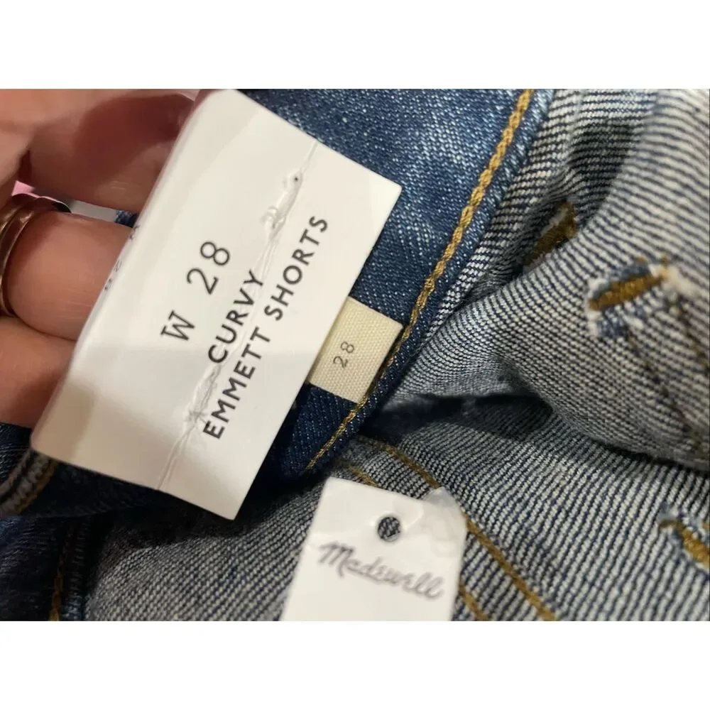 Madewell Curvy Emmett Shorts in a dark wash denim NWT - Picture 8 of 8
